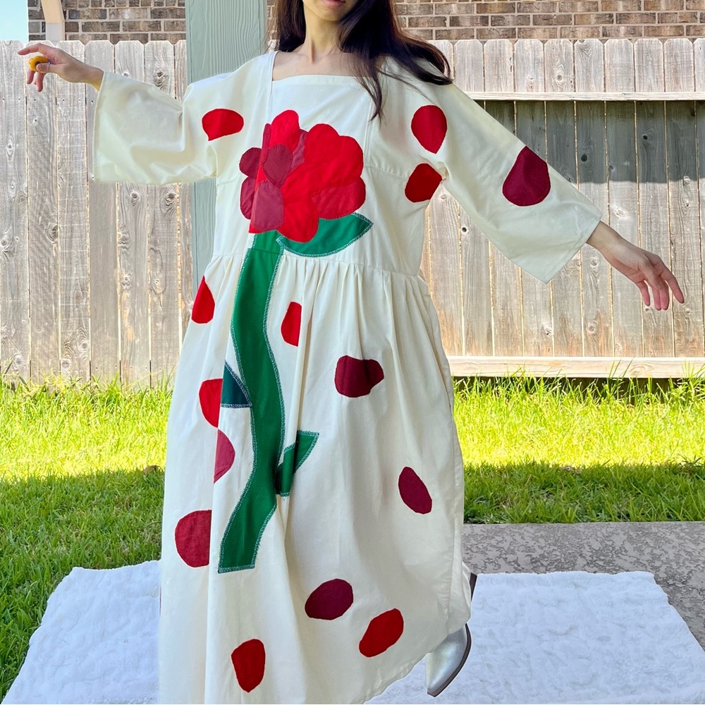 Handmade Aphrodite Rose Petal Appliqué Dress SKU 07296 - Picture 9 of 12